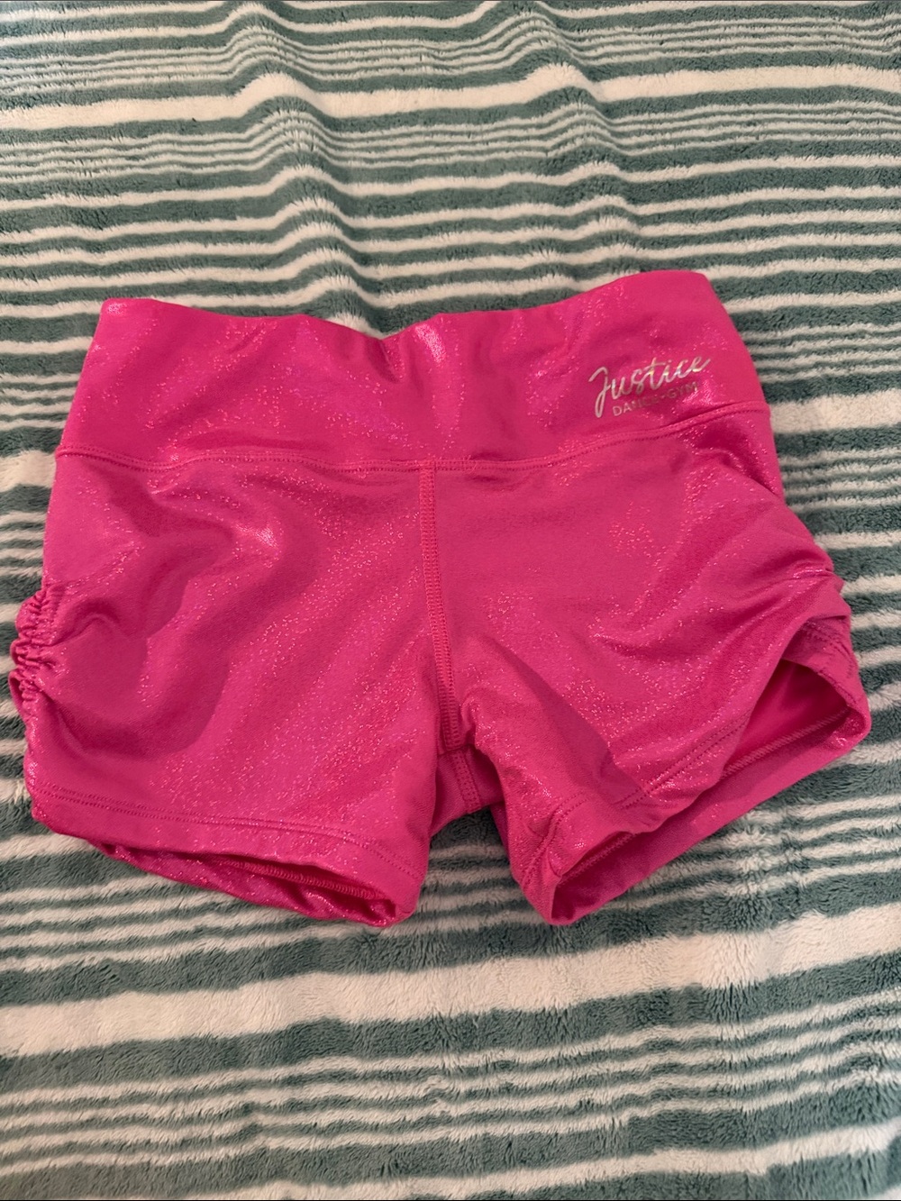 Justice Shimmer Hot Pink Athletic Shorts